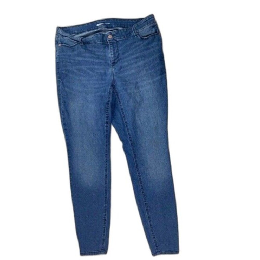 Old Navy Size 16 Plus Womens Skinny Jeans Stretch Mid Rise Med Wash